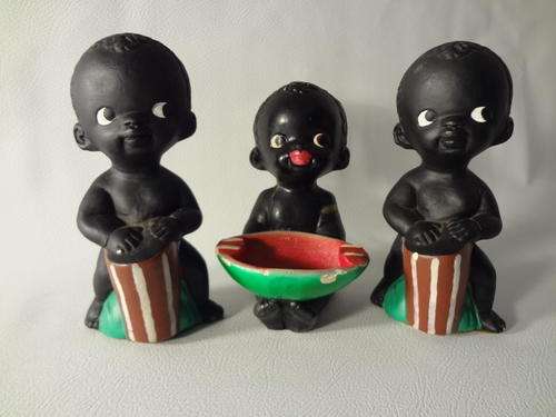 Lot of 3 tribal baby figurines  height (tallest) 17cm as per photo