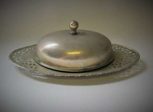 Silver plated butter dish with glass inner - @ CRAZY R1 start