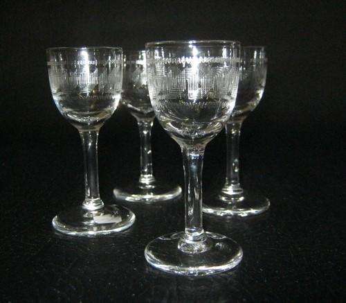 Lot of 4 miniature stem glasses - as per photo