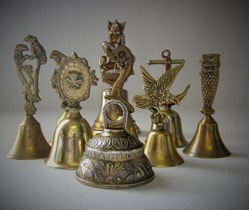 Lot of 9 Brass bells - as per photo