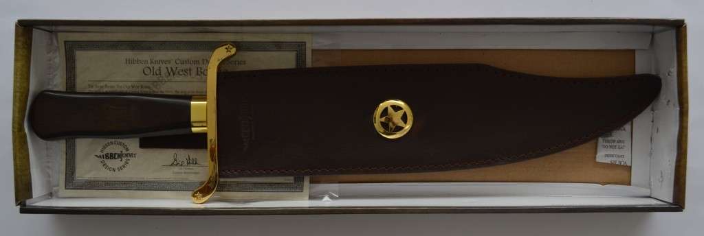 Gil Hibben, Old West Bowie with sheath 50cm as per photo