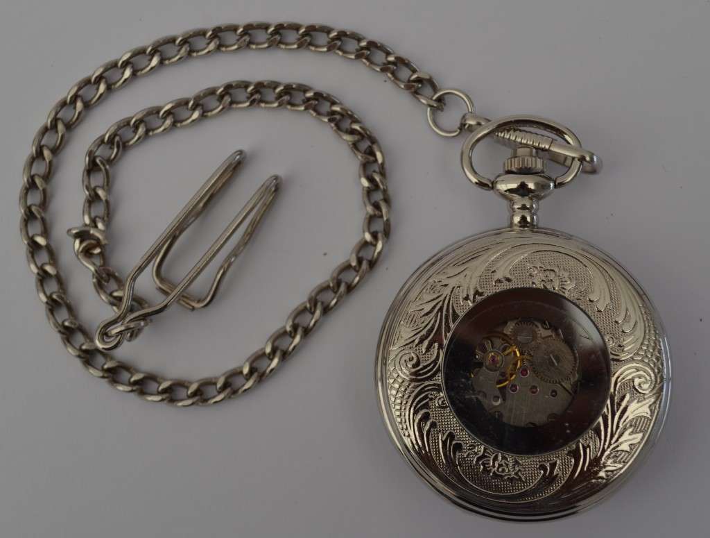 Russian Wind-up Pocket Watch on Fob Chain, Working as per photo