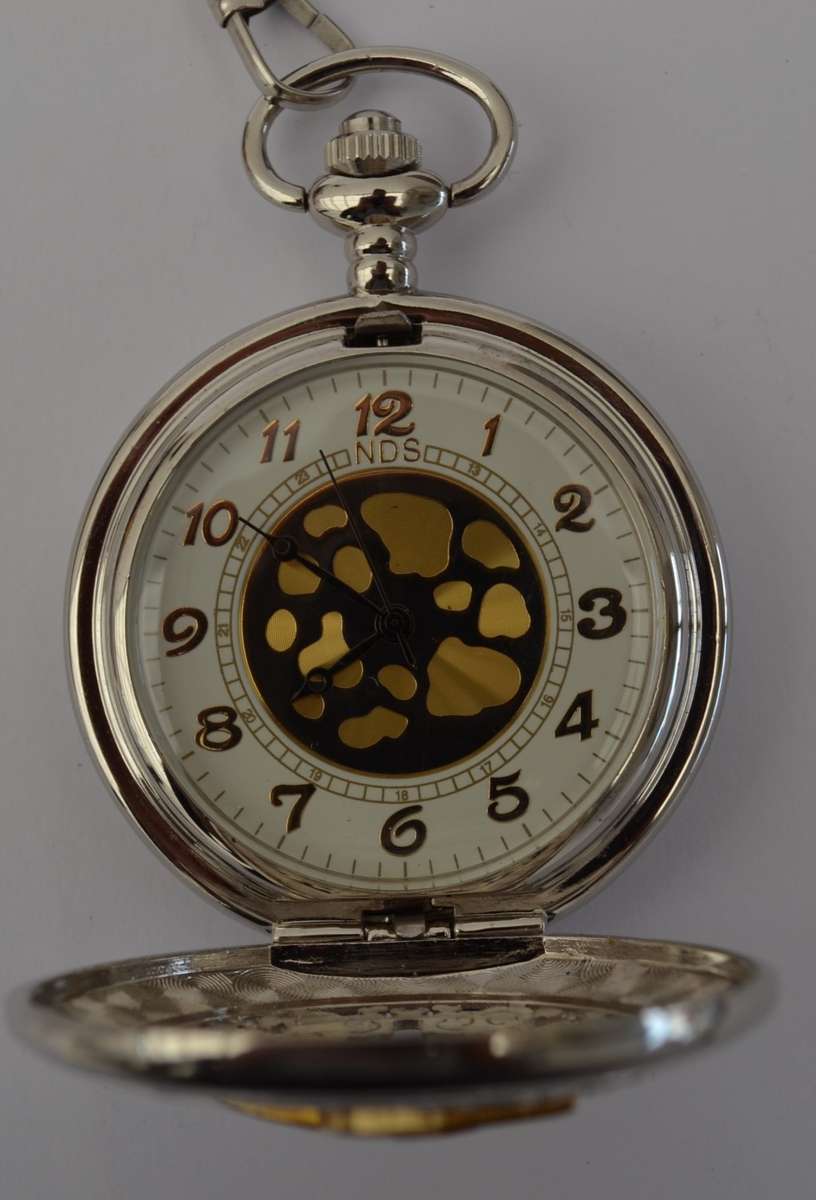 Russian Wind-up Pocket Watch on Fob Chain, Working as per photo