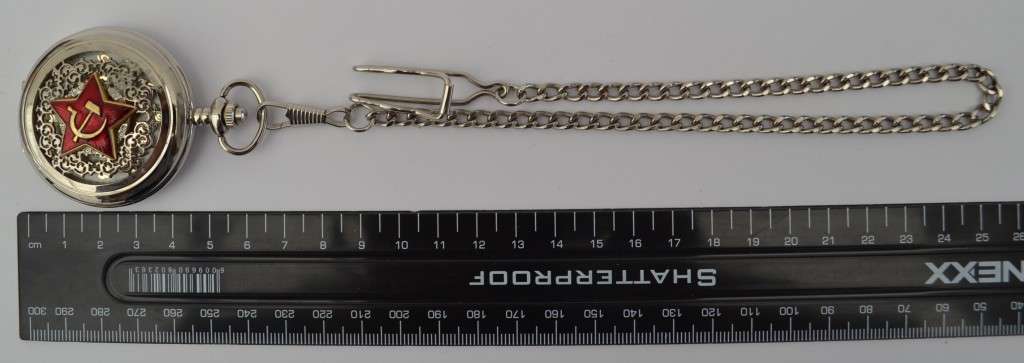 Russian Wind-up Pocket Watch on Fob Chain, Working as per photo