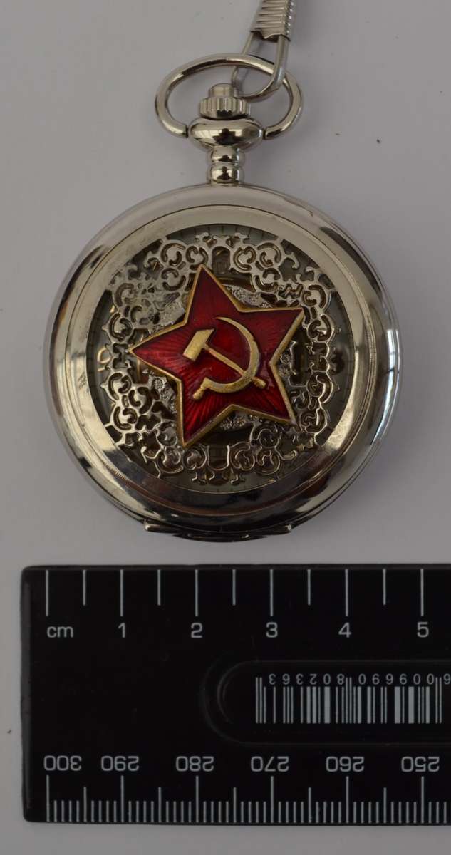 Russian Wind-up Pocket Watch on Fob Chain, Working as per photo