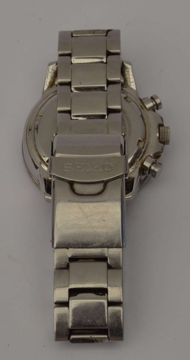 Seiko Chronograph Solar Watch in box - working as per photo