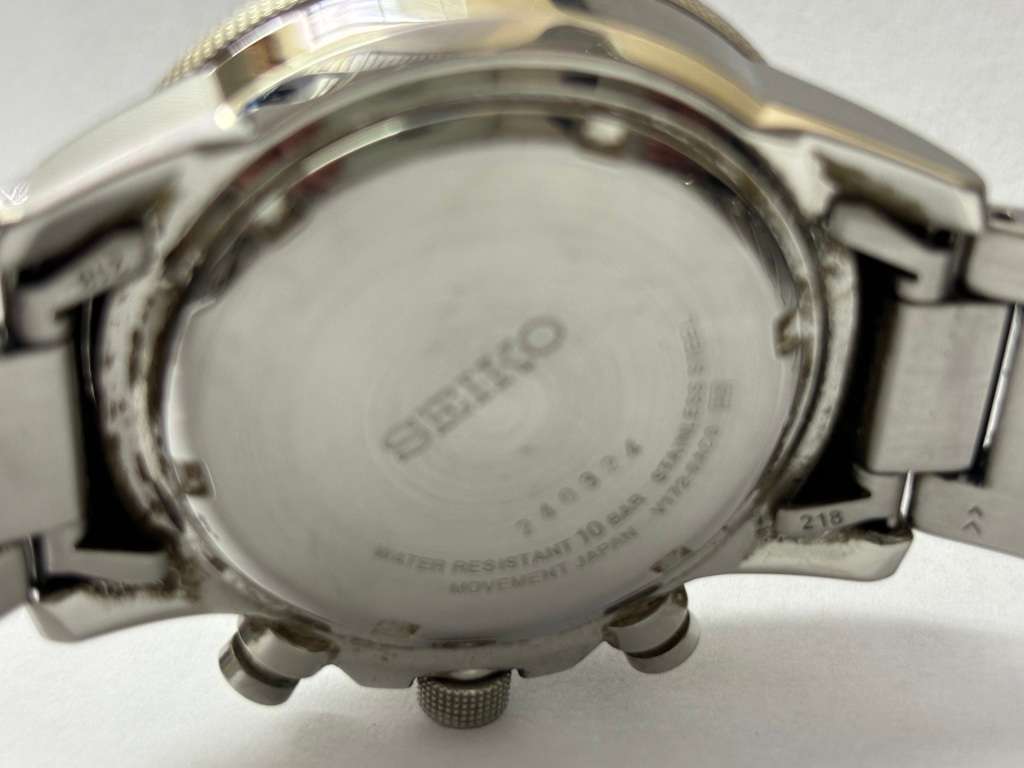 Seiko Chronograph Solar Watch in box - working as per photo