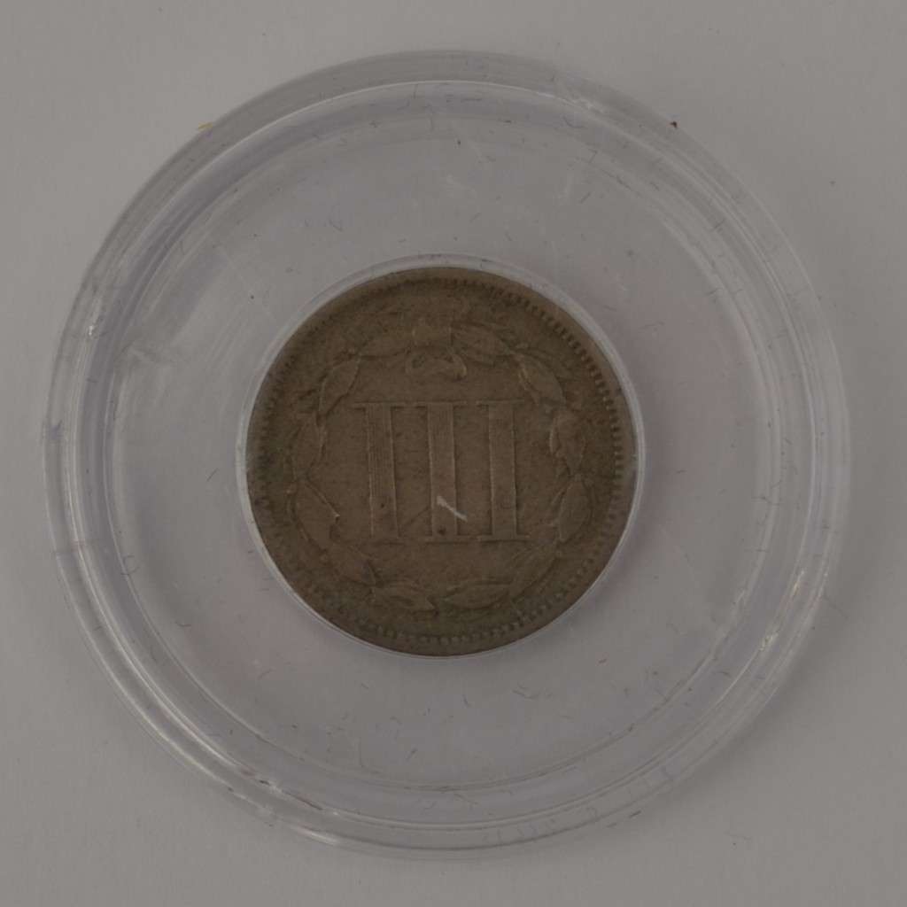 1866 USA 3 cent Nickel coin in box as per photo