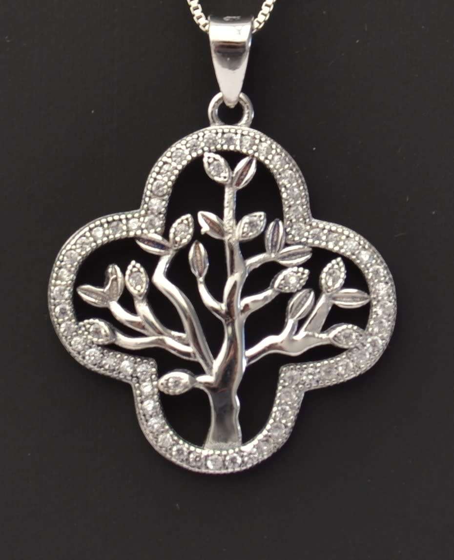 925 Sterling Silver Tree of Life Pendant and Chain weight 4g as per photo