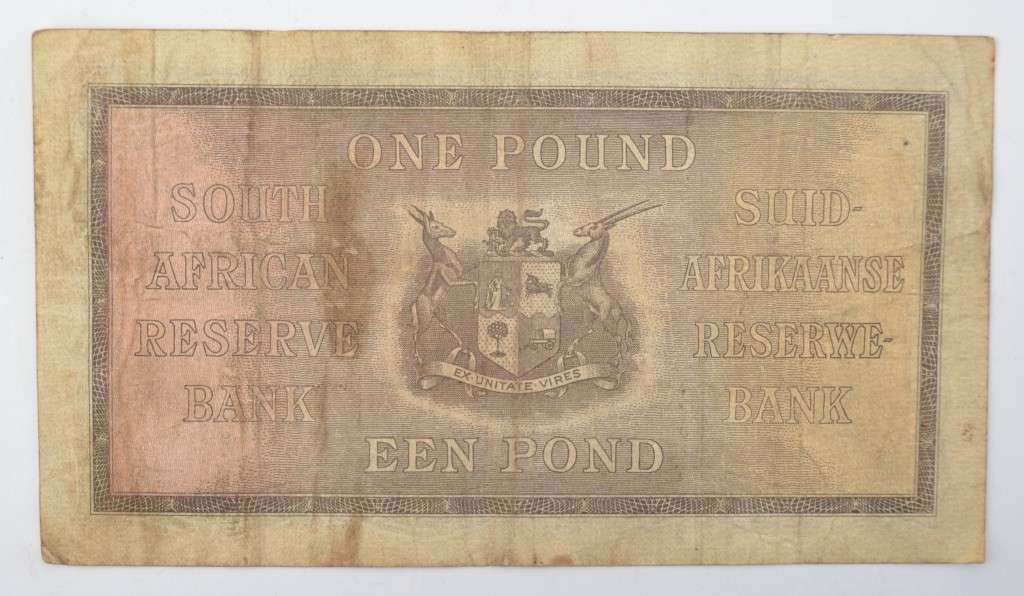 1935 South African J Postmus 1 Pound Banknote as per photo
