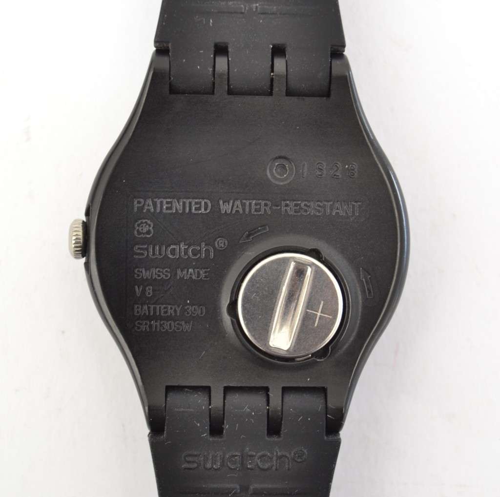 Swatch Men`s Wrist Watch with black silicone strap