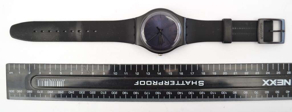 Swatch Men`s Wrist Watch with black silicone strap