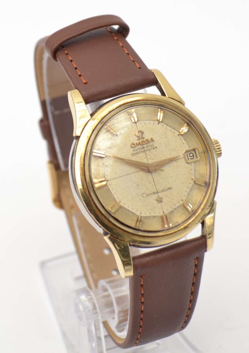 1960`s Omega Constellation Automatic Men`s watch Pie Pan 14k Gold & Stainless Steel as per photo