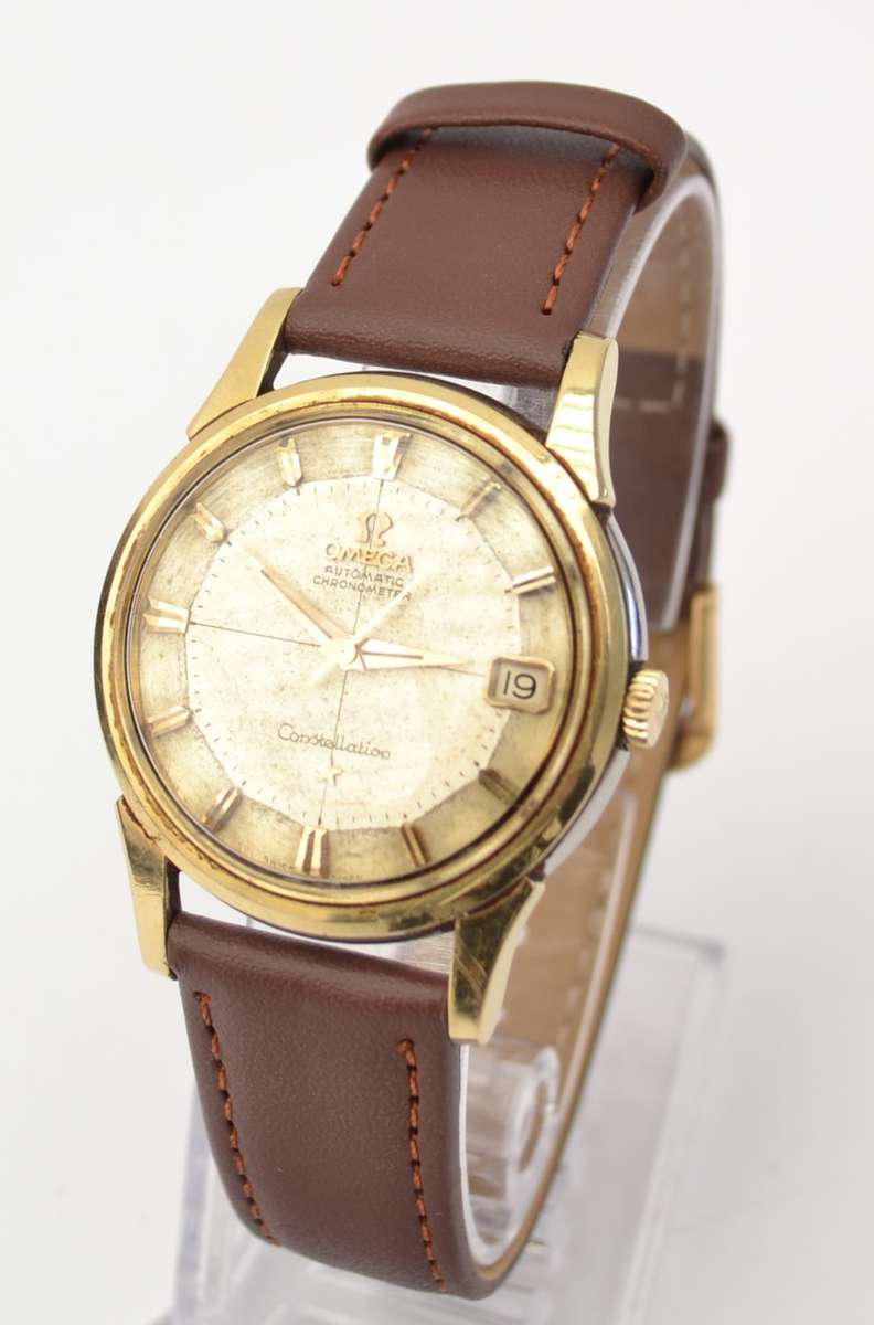 1960`s Omega Constellation Automatic Men`s watch Pie Pan 14k Gold & Stainless Steel as per photo