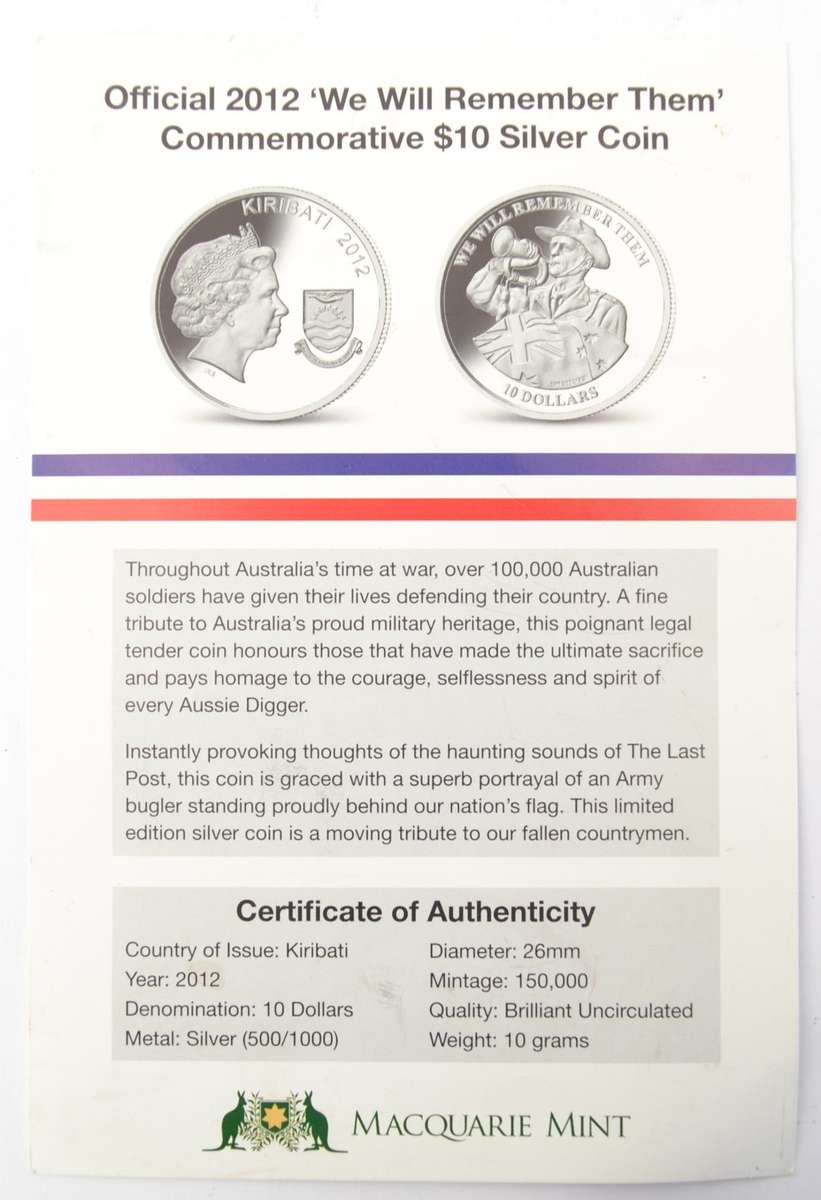 Australian Silver $10 Medallion weight 10g as per photo