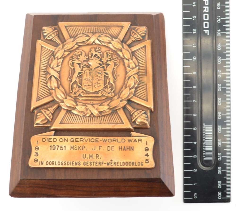 Rare WWII Memorial Plague as per photo