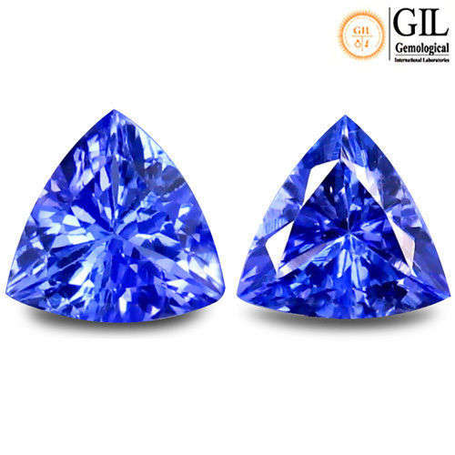 1.02 ct GIL Certified Tanzanite pair