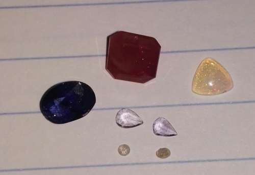AWESOME 6ct Lot including DIAMONDs, RUBY, SAPPHIRE and OPAL .Beautiful collection.