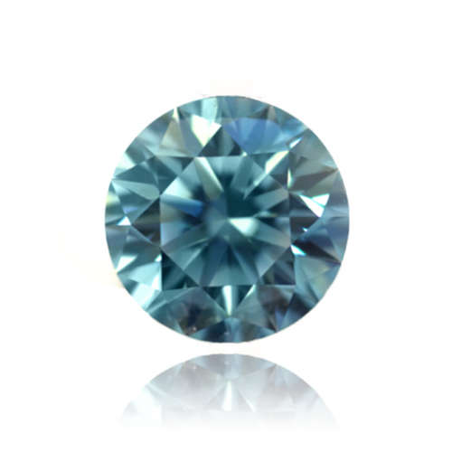 Turquoise color (light blue) round cut Diamonds for sale individually +- 0.05ct each