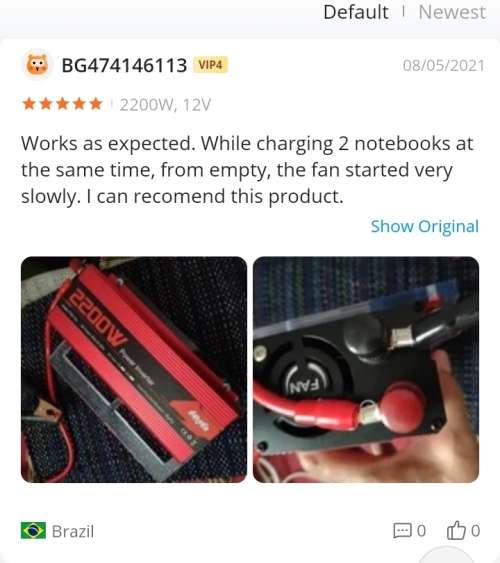 PureSine Wave 12V 2200W Inverter