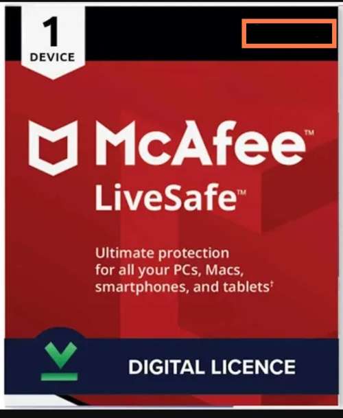 McAfee LiveSafe 1 Dev 5 years :for Windows/MAC