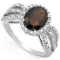**STUNNING 1,37 CARAT OVAL GARNET SOLID SILVER RING**