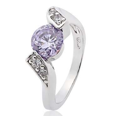 **GORGEOUS ROUND CUT WHITE GOLD TANZANITE RING**