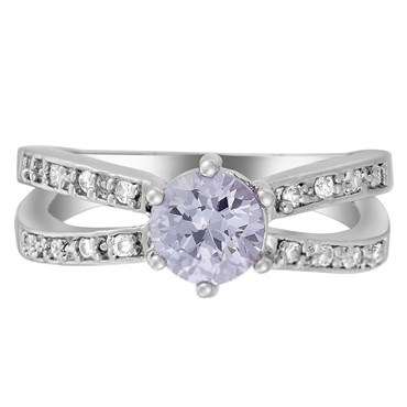 **STUNNING WHITE GOLD ROUND CUT TANZANITE RING**