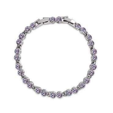 **STUNNING WHITE GOLD ROUND CUT TANZANITE TENNIS BRACELET**