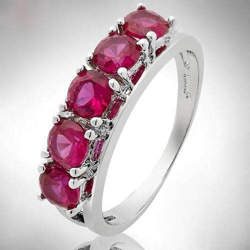 **DESIGNER WHITE GOLD ROUND CUT RUBY ETERNITY RING**