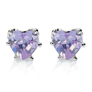 **GORGEOUS WHITE GOLD TANZANITE  HEART CUT STUD EARRINGS **