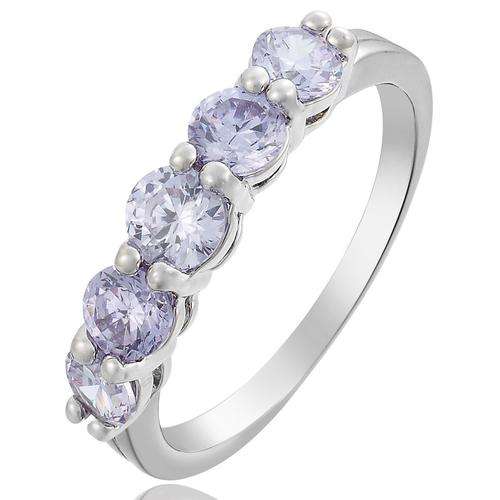 **STUNNING ROUND CUT TANZANITE COCKTAIL RING SET IN  WHITE GOLD**
