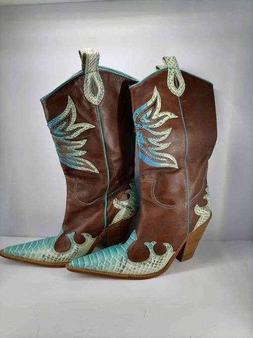 Blue ladies cowboy boots
