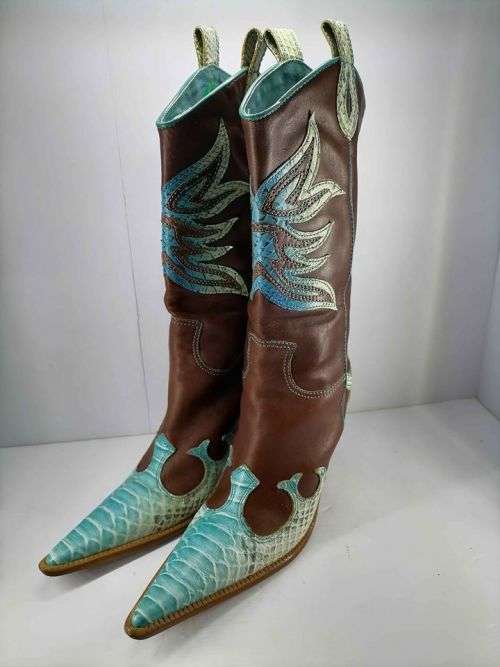 Blue ladies cowboy boots