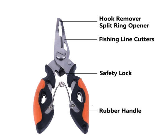 Multifunctional Stainless Steel Jaw Fishing Pliers Scissors Hook Removal Tool Line Cutter Fishing T