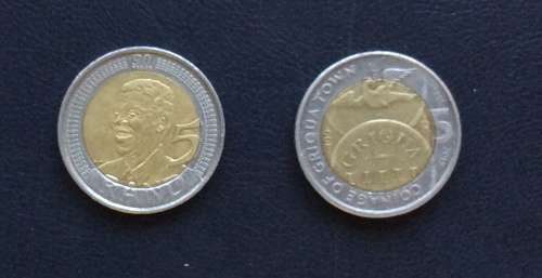 R5 MANDELA COIN 2008 & GRIQUA TOWN COIN 2015 (CIRCULATED)