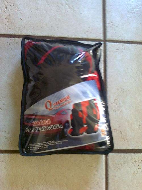 Universal 6 piece seat cover set red/black