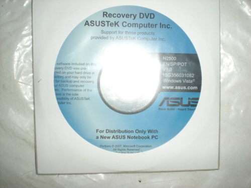 Recovery dvd ASUSTeK Computer Inc N2500 V1.3 Windows Vista
