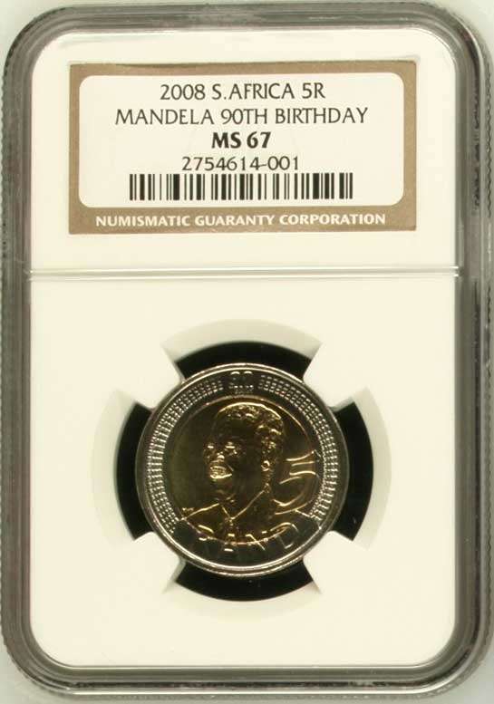 ### 5 X Mandela 90th Birthday R5 NGC Graded MS67 ###  @@@ R1 START