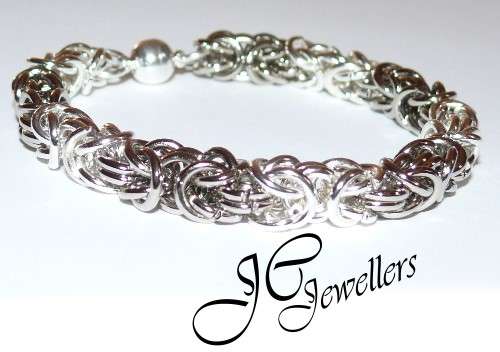 Brilliant Byzantine Weave Bracelet - Colour: Two Silvers