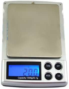 Pocket high range (0.1g to 1kg) digital scale with jewellery ct weight ability
