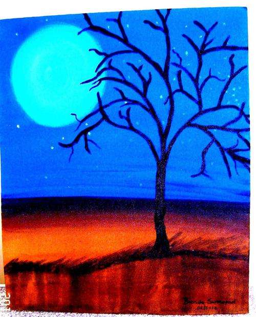 Acrylic on prepared board - size 600x500MM.