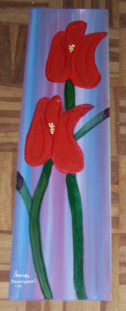 Acrylic flowers on board size 470x130mm