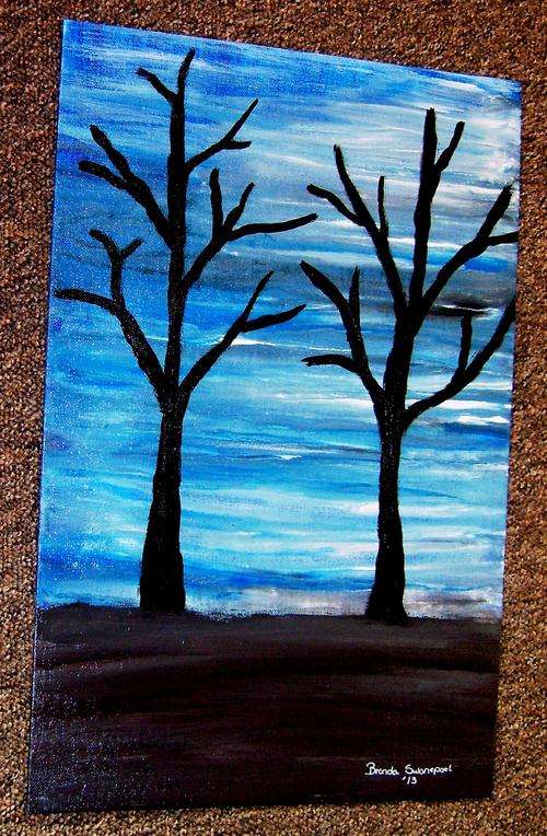 ABSTRACT ON CANVAS PANEL SIZE 457X305MM