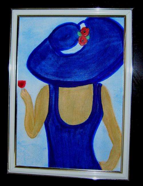 ACRYLIC ON CANVAS, SIZE 23X32CM IN FRAME