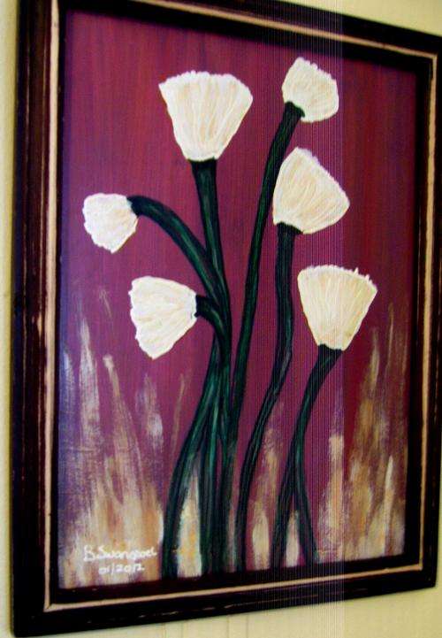 Acrylic on prepared hardboard "in make to look old "wooden frame, size 440x340mm, see pic's