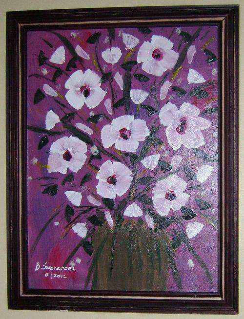 Acrylic on prepared hardboard "in make to look old "wooden frame, size 440x340mm.