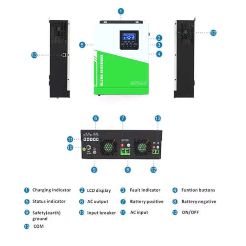 3KVA 24v Pure Sine Hybrid Solar Inverter with Built-In 60Amp PWM Solar