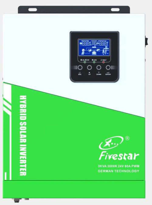 3KVA 24v Pure Sine Hybrid Solar Inverter with Built-In 60Amp PWM Solar