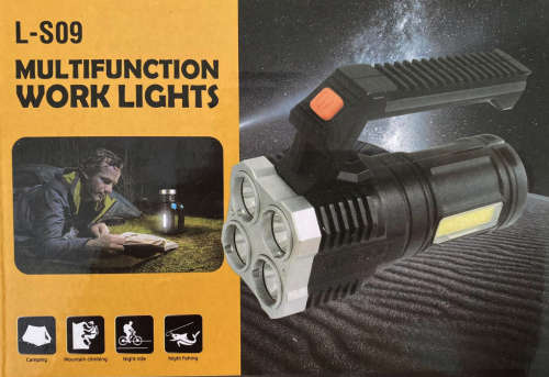 LED Multi-Functional Torch Work Lights L-S09 USB Rechargeable 4 X LED OSL + COB
